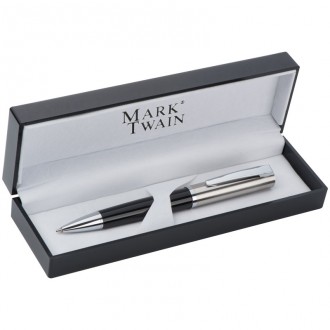 Metalowy, czarny długopis Mark Twain 