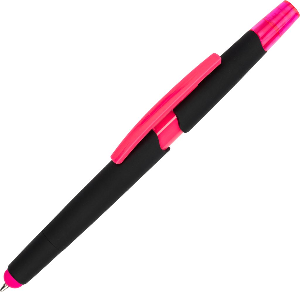 Długopis plastikowy z zakreślaczem touch pen