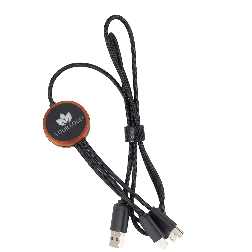 Kabel 3w1 z podświetlanym logo