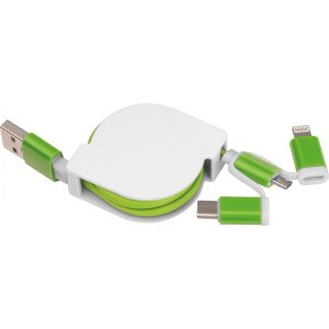 Kabel do ładowania z 3 wtyczkami rozwijany