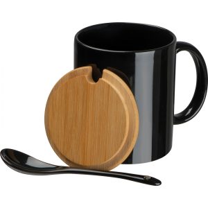 Kubek ceramiczny z łyżeczką 300 ml