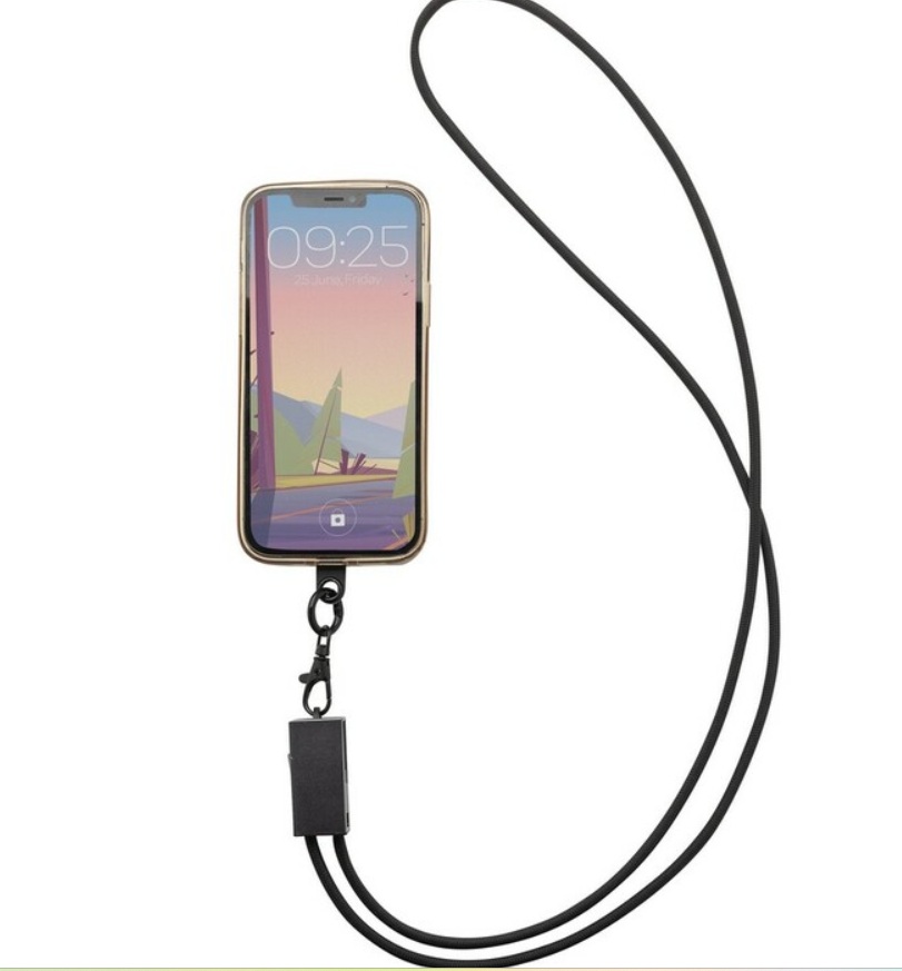 Kabel do ładowania 2 w 1, smycz na telefon Terra