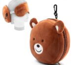 Pluszowa poduszka, podróżna maska na oczy, miś