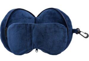 Poduszka podróżna i opaska na oczy z logo